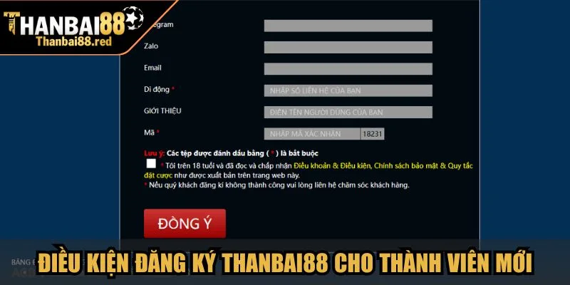 Điều kiện đăng ký Thanbai88 cho thành viên mới nhập môn