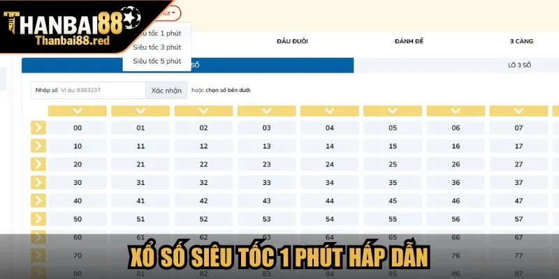 Xổ số siêu tốc 1 phút hấp dẫn