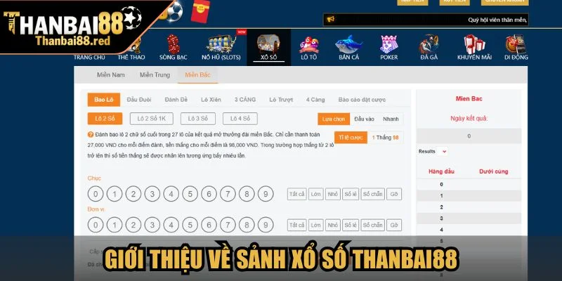 Giới thiệu về sảnh Xổ Số Thanbai88